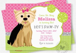 Pet Birthday Invitations Puppy Party Invitation Dog Birthday Invitation Yorkie