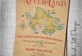 Peter Pan Birthday Invitations Neverland Birthday Invitation Peter Pan Party Treasure Map