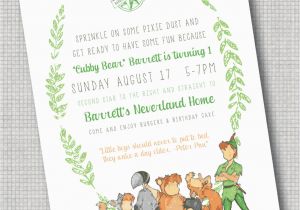 Peter Pan Birthday Invitations Peter Pan and the Lost Boys Invitation Never Growing Up