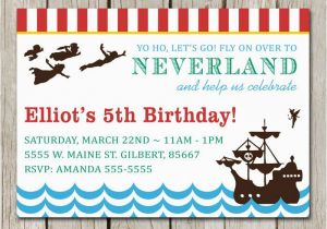 Peter Pan Birthday Invitations Peter Pan Birthday Invitation Neverland Party Printable