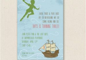 Peter Pan Birthday Invitations Peter Pan Invitations Printable or Printed by