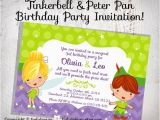 Peter Pan Birthday Invitations Tinkerbell Peter Pan Birthday Party Invitation Design