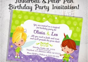 Peter Pan Birthday Invitations Tinkerbell Peter Pan Birthday Party Invitation Design