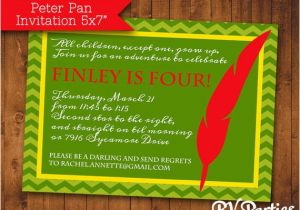 Peter Pan Birthday Party Invitations Items Similar to Peter Pan Birthday Invitation On Etsy