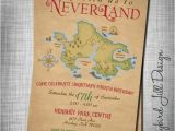 Peter Pan Birthday Party Invitations Neverland Birthday Invitation Peter Pan Party Treasure Map