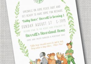 Peter Pan Birthday Party Invitations Peter Pan and the Lost Boys Invitation Never Growing Up