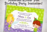 Peter Pan Birthday Party Invitations Tinkerbell Peter Pan Birthday Party Invitation Design