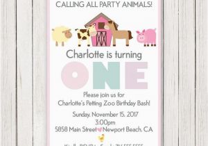 Petting Zoo Birthday Party Invitations Girl Barnyard Birthday Invitation Petting Zoo Invite