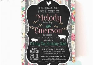 Petting Zoo Birthday Party Invitations Petting Zoo Birthday Invitation Farm Animal Birthday Party