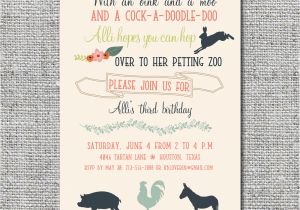 Petting Zoo Birthday Party Invitations Petting Zoo Birthday Invitation Nine0nine Creative