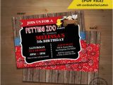 Petting Zoo Birthday Party Invitations Petting Zoo Birthday Party Invitation Farm Petting Zoo Bandana