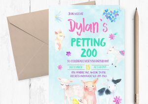 Petting Zoo Birthday Party Invitations Petting Zoo Invitations Farm Birthday Invitation Farm