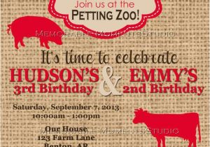 Petting Zoo Birthday Party Invitations Printable Invitations Vintage Petting Zoo or Farm Party