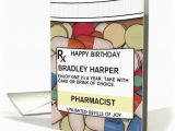 Pharmacist Birthday Card Customizable Name Happy Birthday for A Pharmacist Pill