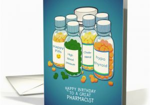 Pharmacist Birthday Card Happy Birthday to A Great Pharmacist Tablets Pills Card