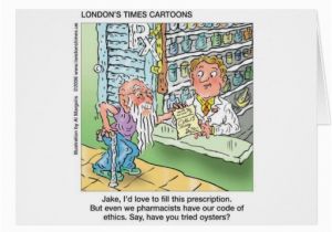 Pharmacist Birthday Card Old Man the Pharmacy Funny Offbeat Cartoon Gifts Zazzle