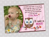 Photo Thank You Cards First Birthday Items Similar to Look whoos Turning One Thank You Card