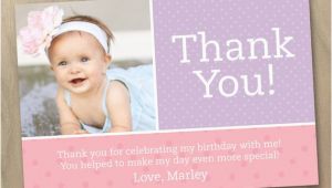 Photo Thank You Cards First Birthday Items Similar to Thank You Photo Card Baby Girl First