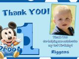 Photo Thank You Cards First Birthday Mickey Mouse 1st Birthday Thank You Cards