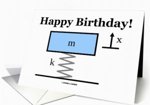 Physics Birthday Card Happy Birthday Physics Mass Spring Damper Illustration Card