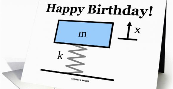 Physics Birthday Card Happy Birthday Physics Mass Spring Damper Illustration Card