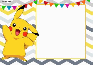 Pikachu Birthday Invitations Free Printable Pokemon Invitation Templates Free