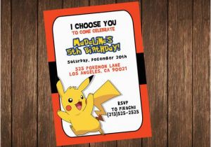 Pikachu Birthday Invitations Items Similar to Pikachu Birthday Invitation Printable On Etsy