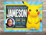 Pikachu Birthday Invitations Pikachu Birthday Invitation by Ohhelloperiwinkle On Etsy