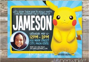 Pikachu Birthday Invitations Pikachu Birthday Invitation by Ohhelloperiwinkle On Etsy
