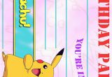 Pikachu Birthday Invitations Pokemon Coloring Pages