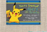 Pikachu Birthday Invitations Pokemon Pikachu Birthday Invitation Custom Birthday Boy