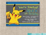 Pikachu Birthday Invitations Pokemon Pikachu Birthday Invitation Custom Birthday Boy