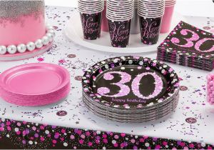 Pink 30th Birthday Decorations Pink Sparkling Celebration 30th Birthday Party Supplies