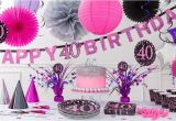 Pink 40th Birthday Decorations Pink Sparkling Celebration 40th Birthday Party Supplies