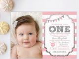 Pink and Silver Birthday Invitations Pink and Silver Invitation 1st Birthday Invitation Girl