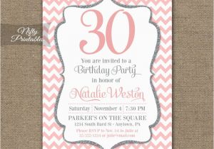 Pink and Silver Birthday Invitations Pink Silver Chevron Birthday Invitation Nifty Printables