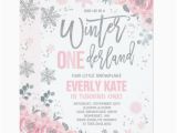 Pink and Silver Birthday Invitations Winter Onederland Birthday Invitation Pink Silver Zazzle Com