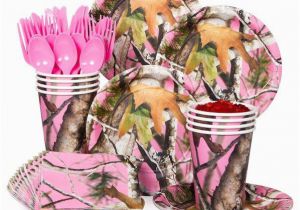 Pink Camo Birthday Decorations Pink Camo Party Standard Tableware Kit Serves 8