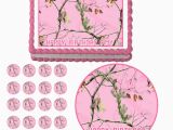 Pink Camo Birthday Decorations Real Tree Pink Camo Edible Cake topper Cupcake Decoration
