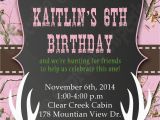 Pink Camo Birthday Invitations Camo Girl Hunting 6 Birthday Party Printable Invitation