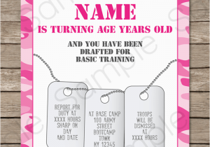 Pink Camo Birthday Invitations Pink Camo Party Invitations Template Birthday Party