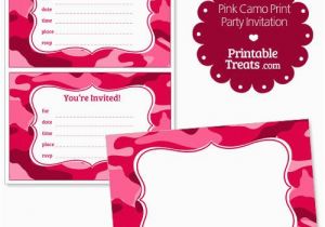 Pink Camo Birthday Invitations Printable Pink Camo Invitations From Printabletreats Com