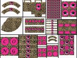 Pink Cheetah Print Birthday Decorations Graduation theme Pink Cheetah Printable Party Package