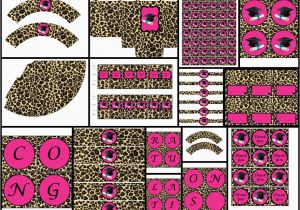 Pink Cheetah Print Birthday Decorations Graduation theme Pink Cheetah Printable Party Package