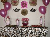 Pink Cheetah Print Birthday Decorations Hot Pink and Leopard Baby Shower Dessert Table Leopard