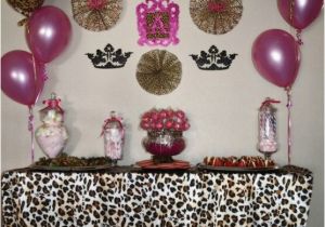 Pink Cheetah Print Birthday Decorations Hot Pink and Leopard Baby Shower Dessert Table Leopard