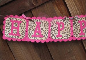 Pink Cheetah Print Birthday Decorations Pink Leopard Animal Print Birthday Banner Leopard Party