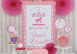 Pink Decorations for Birthday Parties Kara 39 S Party Ideas Pink and Purple Carousel Birthday Party