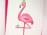 Pink Flamingo Birthday Cards Birthday Greeting Card Pink Flamingo who I Love by