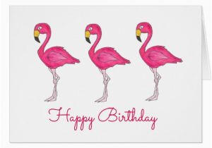 Pink Flamingo Birthday Cards Happy Birthday Pink Flamingo Flamingos Bird Card Zazzle Com